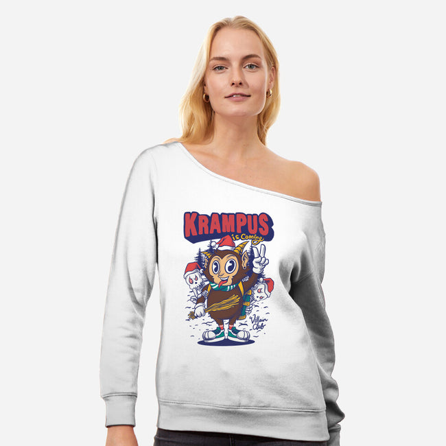 Krampus Is Coming-Womens-Off Shoulder-Sweatshirt-spoilerinc