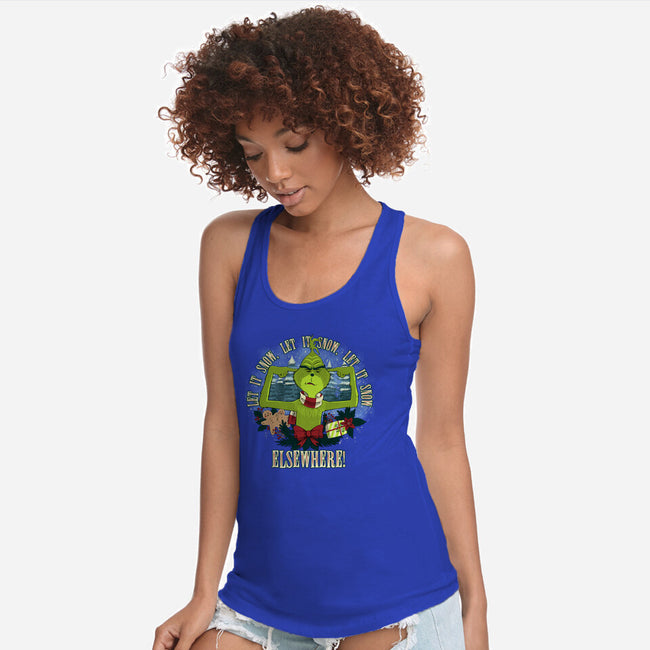 Let It Snow Elsewhere-Womens-Racerback-Tank-rmatix