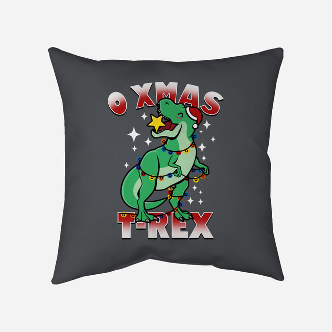 O Xmas T-Rex-None-Removable Cover-Throw Pillow-Boggs Nicolas