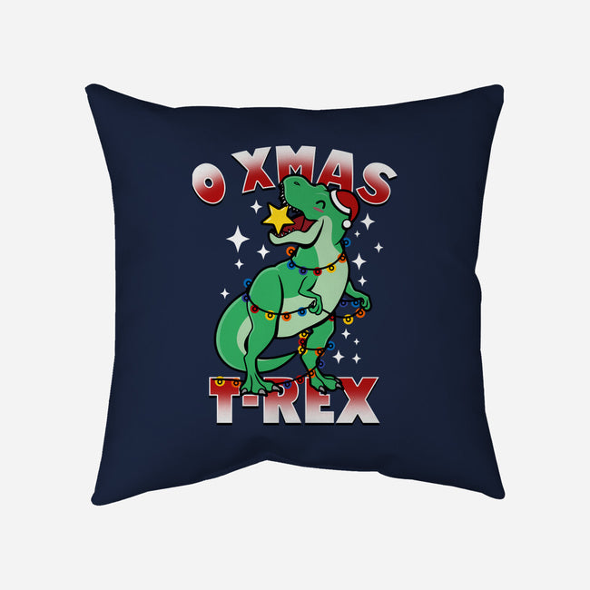 O Xmas T-Rex-None-Removable Cover-Throw Pillow-Boggs Nicolas