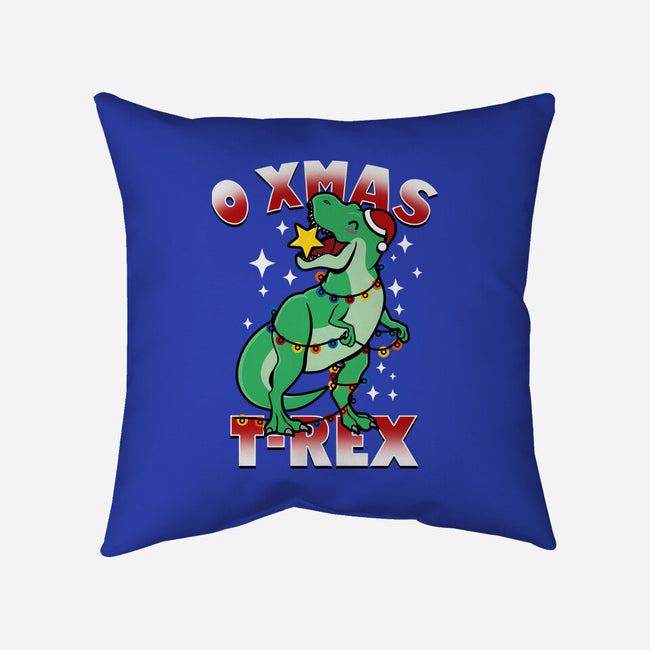 O Xmas T-Rex-None-Removable Cover-Throw Pillow-Boggs Nicolas