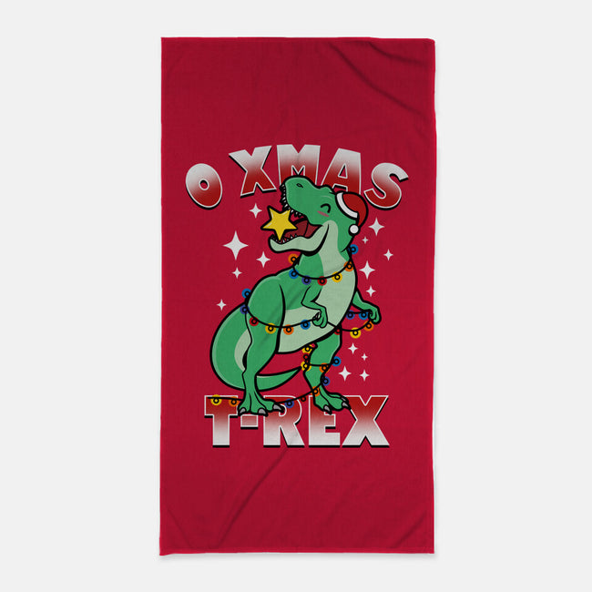 O Xmas T-Rex-None-Beach-Towel-Boggs Nicolas