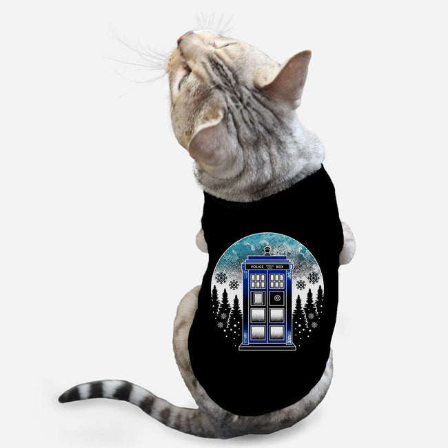 Time And Space And Snow-Cat-Basic-Pet Tank-Logozaste