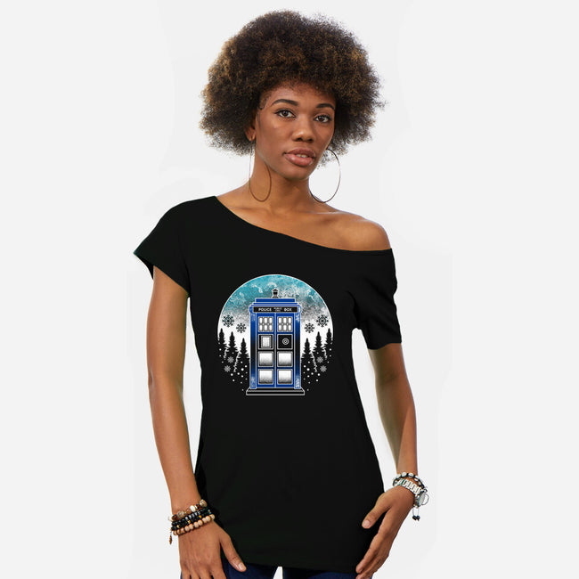 Time And Space And Snow-Womens-Off Shoulder-Tee-Logozaste