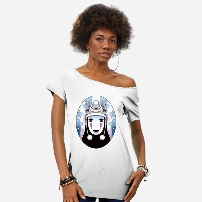 Spirits In The Snow-Womens-Off Shoulder-Tee-Logozaste