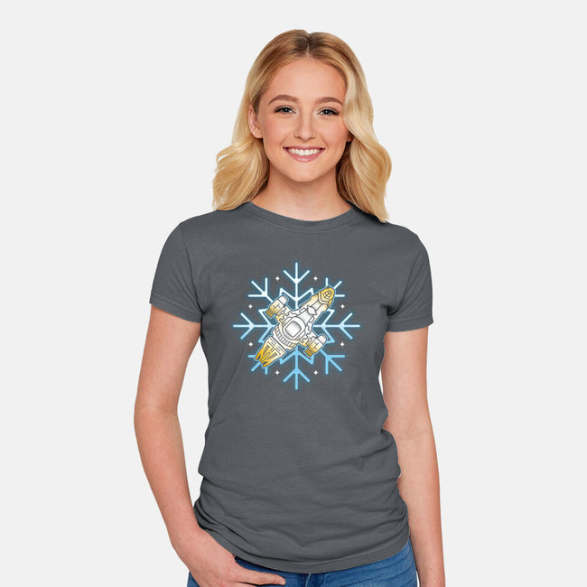 Shiny Snowflake-Womens-Fitted-Tee-Logozaste