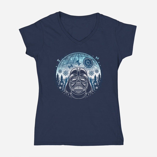 Best Winter In The Galaxy-Womens-V-Neck-Tee-Logozaste