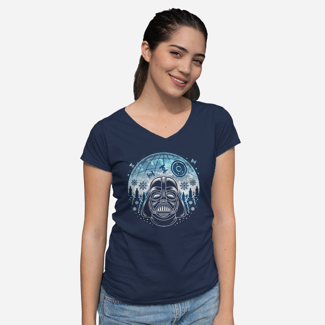 Best Winter In The Galaxy-Womens-V-Neck-Tee-Logozaste