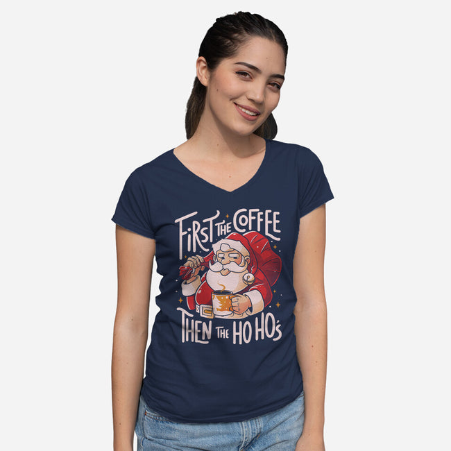 First The Coffee-Womens-V-Neck-Tee-eduely