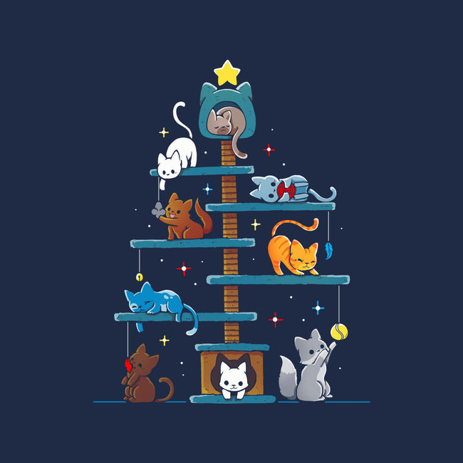 Christmas Tree House Cats-Mens-Basic-Tee-Vallina84