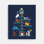 Christmas Tree House Cats-None-Stretched-Canvas-Vallina84