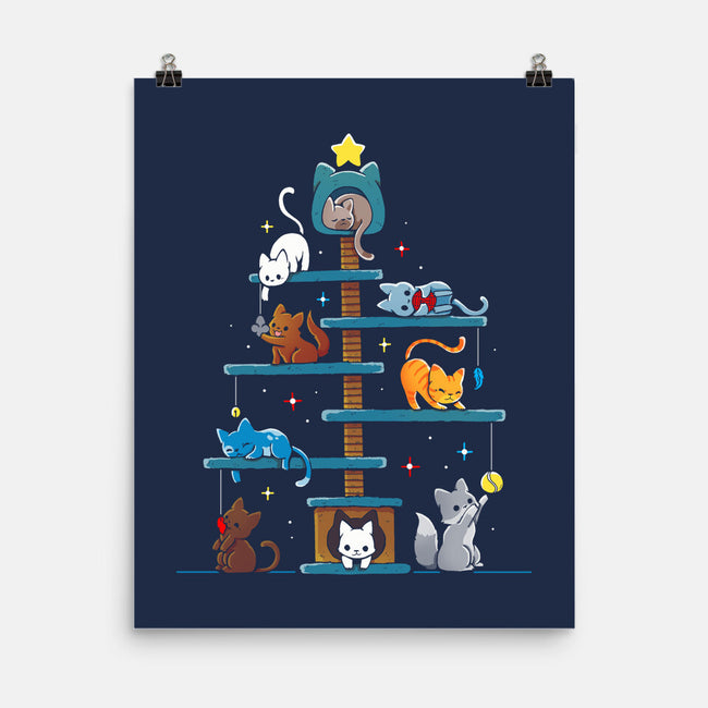 Christmas Tree House Cats-None-Matte-Poster-Vallina84