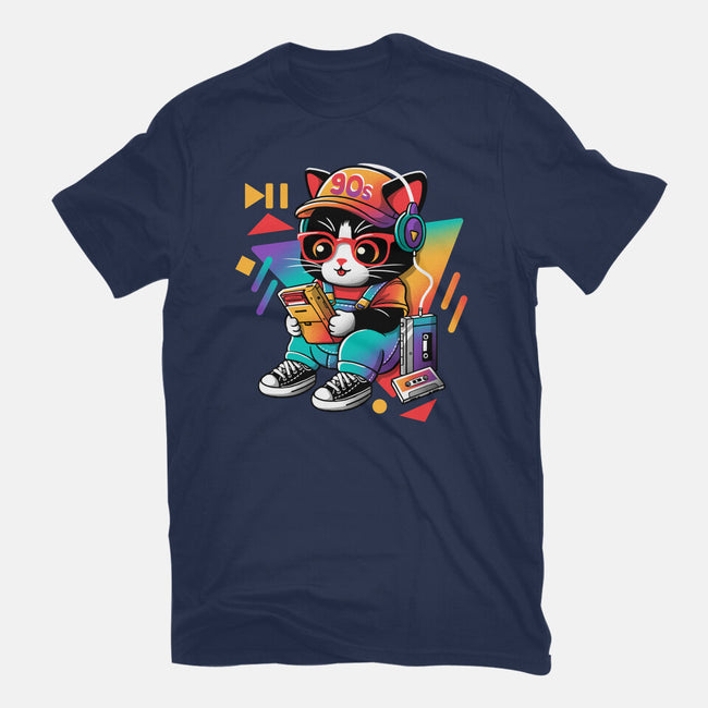 90s Cat Child-Womens-Fitted-Tee-NemiMakeit