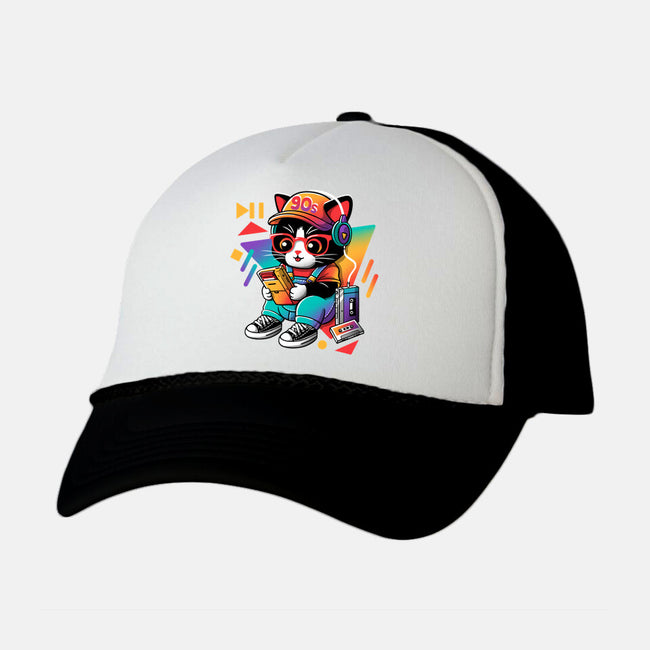 90s Cat Child-Unisex-Trucker-Hat-NemiMakeit