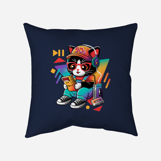 90s Cat Child-None-Removable Cover-Throw Pillow-NemiMakeit