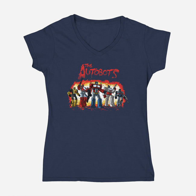 The Autobots-Womens-V-Neck-Tee-zascanauta