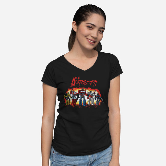 The Autobots-Womens-V-Neck-Tee-zascanauta