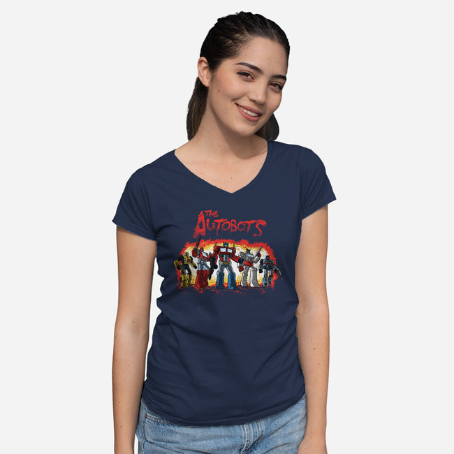 The Autobots-Womens-V-Neck-Tee-zascanauta