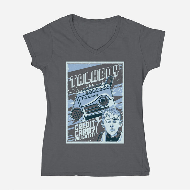 The Talkboy-Womens-V-Neck-Tee-CoD Designs