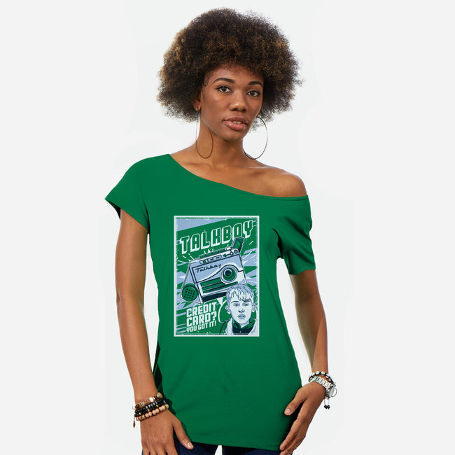 The Talkboy-Womens-Off Shoulder-Tee-CoD Designs