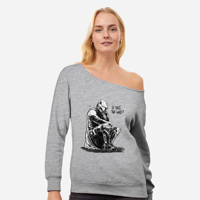 Is This The Way-Womens-Off Shoulder-Sweatshirt-kharmazero