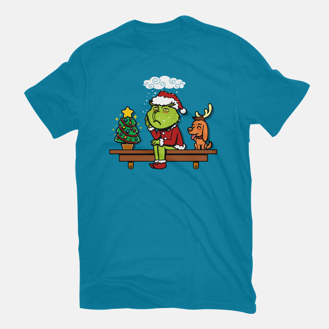 Grinch On The Shelf-Womens-Basic-Tee-Boggs Nicolas