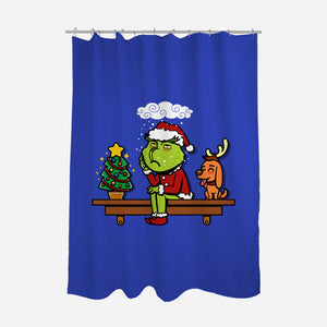 Grinch On The Shelf-None-Polyester-Shower Curtain-Boggs Nicolas