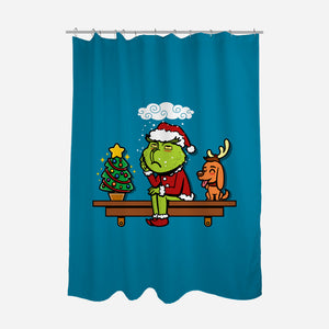 Grinch On The Shelf-None-Polyester-Shower Curtain-Boggs Nicolas