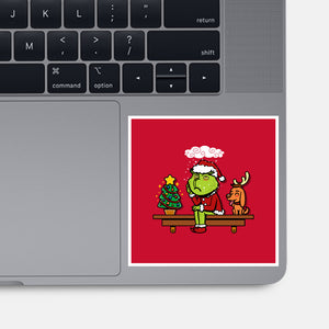 Grinch On The Shelf-None-Glossy-Sticker-Boggs Nicolas