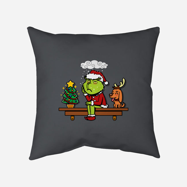 Grinch On The Shelf-None-Non-Removable Cover w Insert-Throw Pillow-Boggs Nicolas