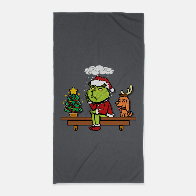 Grinch On The Shelf-None-Beach-Towel-Boggs Nicolas