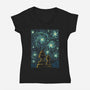 Starry Winter Night-Womens-V-Neck-Tee-erion_designs