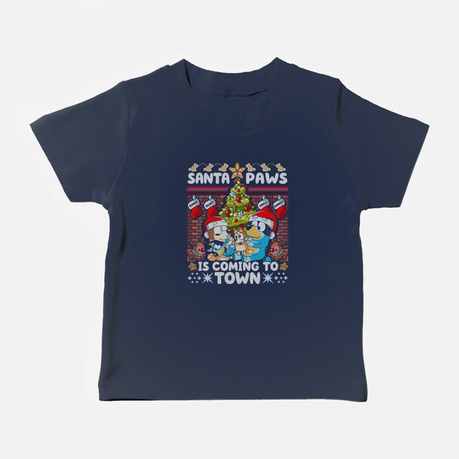 Santa Paws Is Coming-Baby-Basic-Tee-CoD Designs