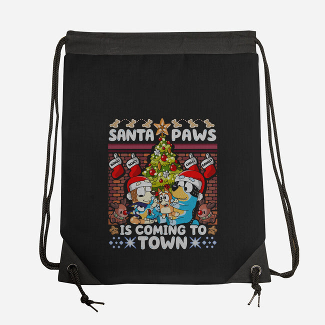 Santa Paws Is Coming-None-Drawstring-Bag-CoD Designs