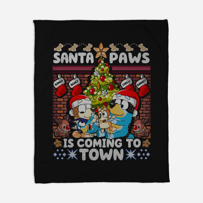 Santa Paws Is Coming-None-Fleece-Blanket-CoD Designs