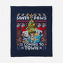 Santa Paws Is Coming-None-Fleece-Blanket-CoD Designs