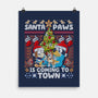 Santa Paws Is Coming-None-Matte-Poster-CoD Designs