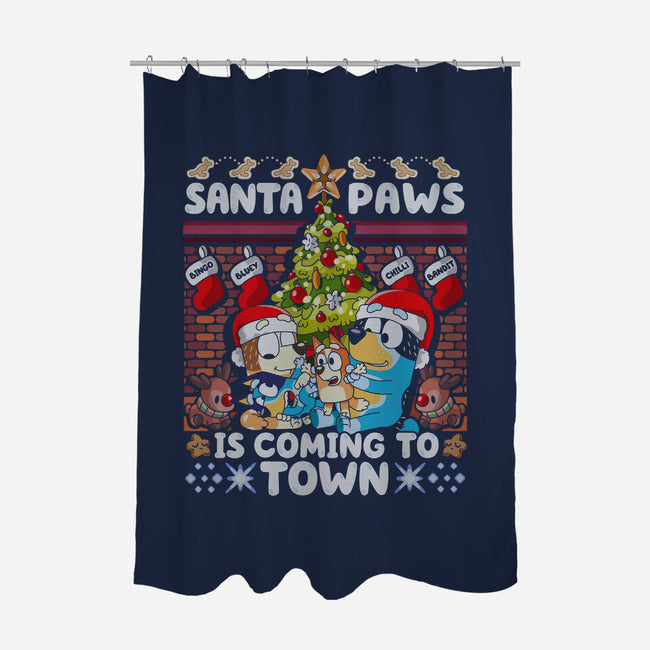 Santa Paws Is Coming-None-Polyester-Shower Curtain-CoD Designs