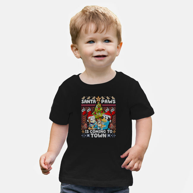 Santa Paws Is Coming-Baby-Basic-Tee-CoD Designs
