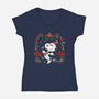 Christmas Snoopy-Womens-V-Neck-Tee-JamesQJO