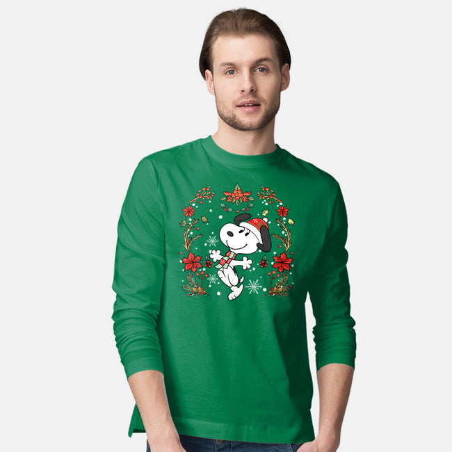 Christmas Snoopy-Mens-Long Sleeved-Tee-JamesQJO