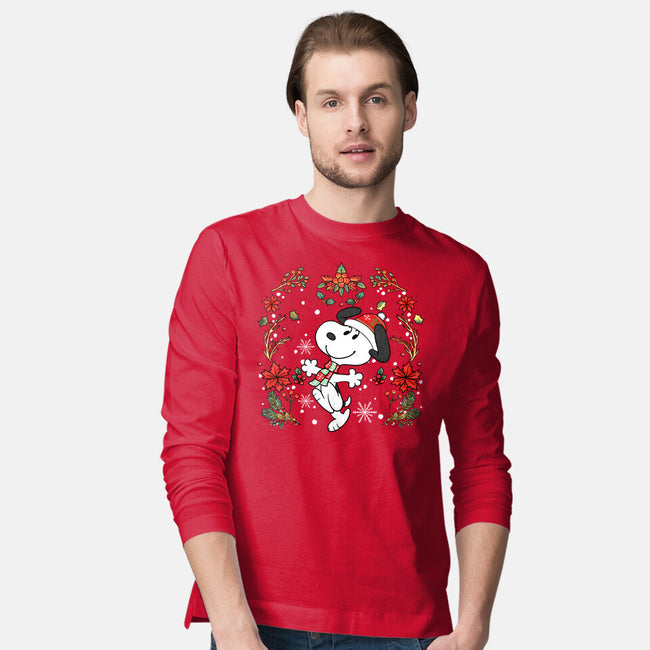 Christmas Snoopy-Mens-Long Sleeved-Tee-JamesQJO