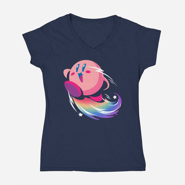 Sweet Rainbow-Womens-V-Neck-Tee-BlancaVidal