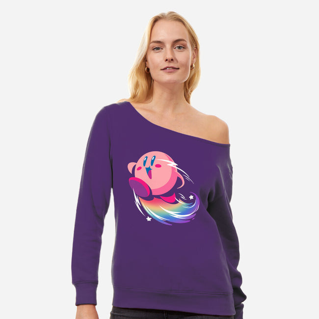 Sweet Rainbow-Womens-Off Shoulder-Sweatshirt-BlancaVidal