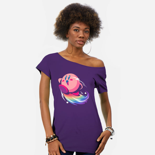 Sweet Rainbow-Womens-Off Shoulder-Tee-BlancaVidal