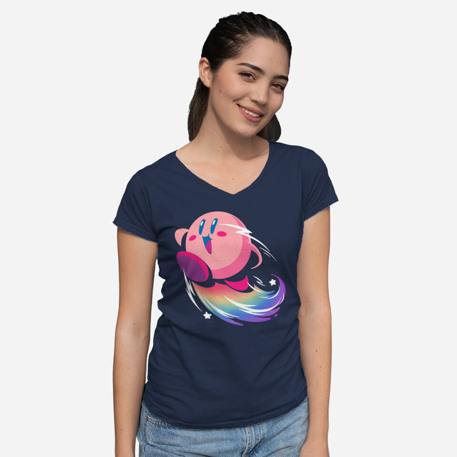 Sweet Rainbow-Womens-V-Neck-Tee-BlancaVidal