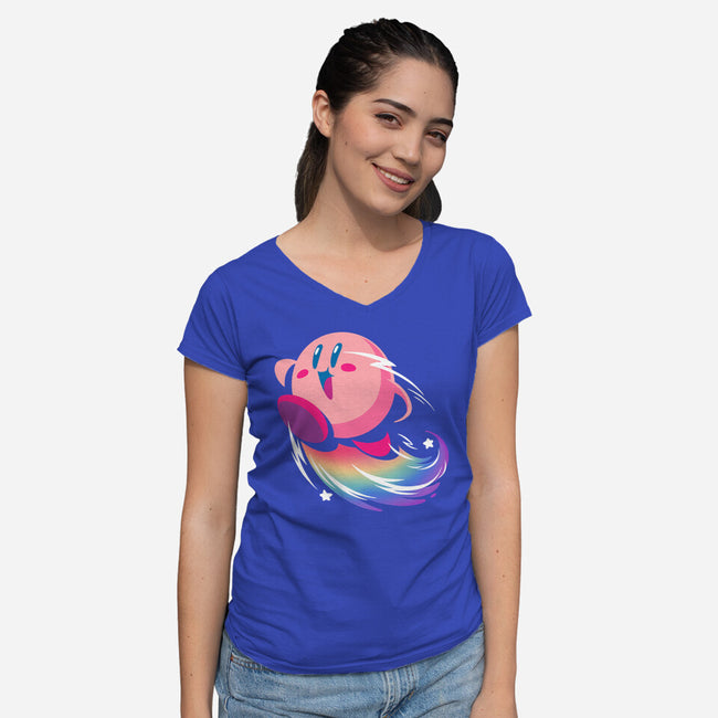 Sweet Rainbow-Womens-V-Neck-Tee-BlancaVidal