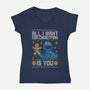 All I Want For Christmas Is You-Womens-V-Neck-Tee-NMdesign