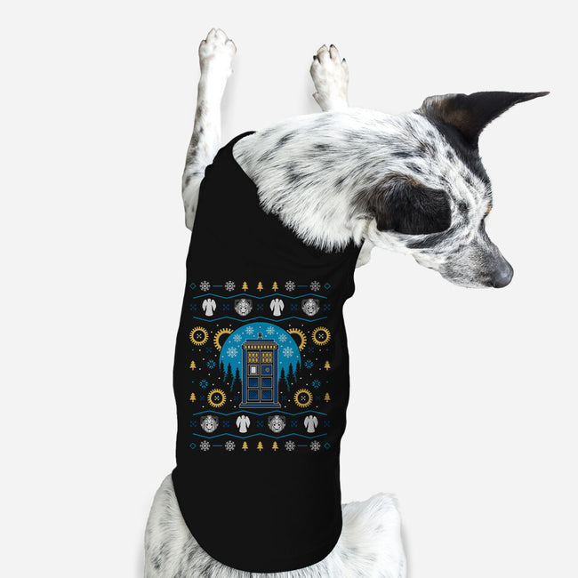 Time Ugly Sweater-Dog-Basic-Pet Tank-Logozaste