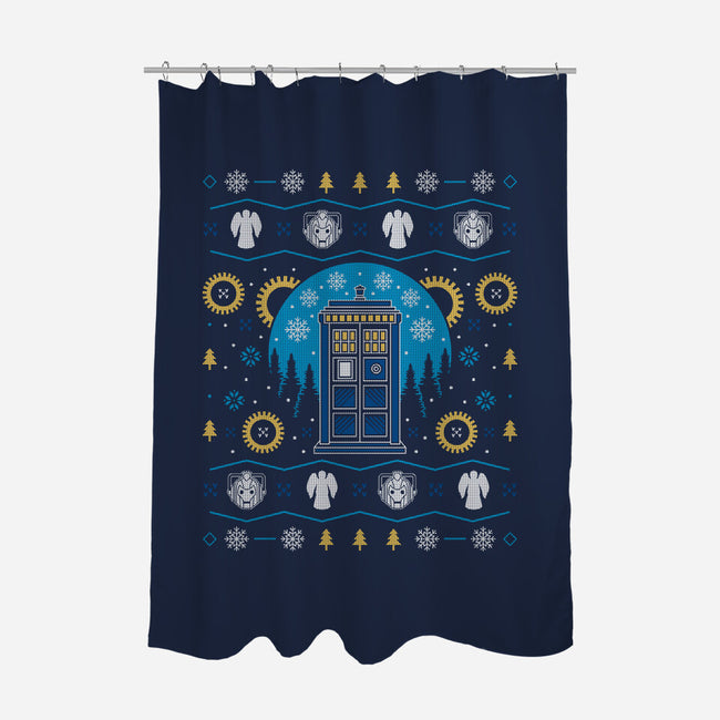 Time Ugly Sweater-None-Polyester-Shower Curtain-Logozaste